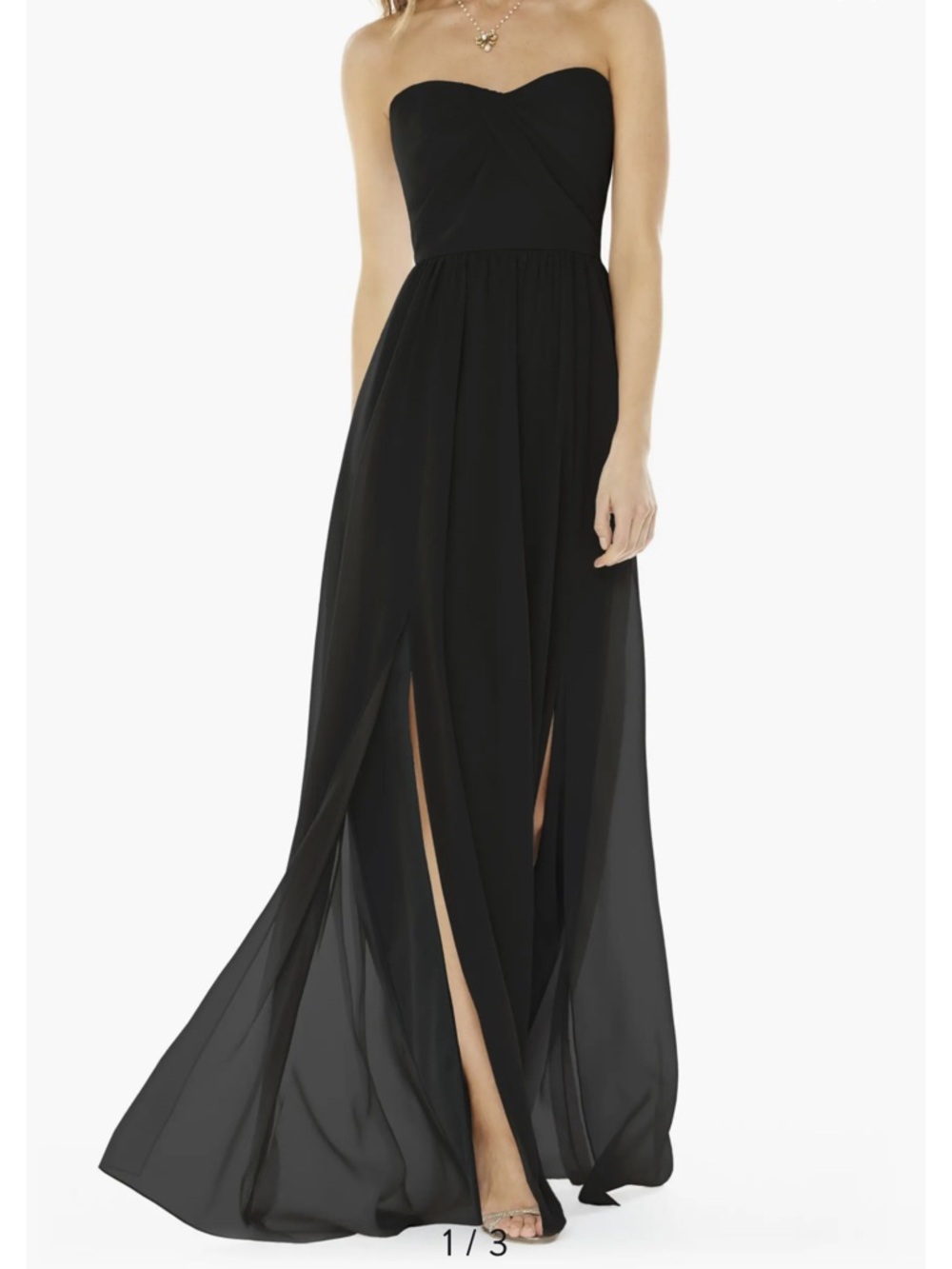 NWT Social Bridesmaids Strapless Georgette A-Line Maxi Dress - Style 8159